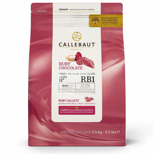 Callebaut Chocolate Rubí RB1 2.5 Kg. Agro Gourmet Chile